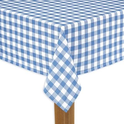 Wide Width BUFFALO CHECK TABLECLOTHS by LINTEX LINENS in Blue (Size 52