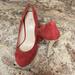 Michael Kors Shoes | Michael Kors Suede Red 5” High Heels Size 7m | Color: Red/White | Size: 7