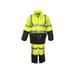 MCR Safety Luminator Hi-Vis 2 Piece Hi Vis Reflective Rain Suit .40mm PU/Cotton Poly Blend Stretch ANSI 107 Type R Class 3 Fluorescent Lime 4X 5182SX4