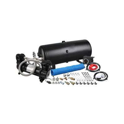 Bulldog Winch On Board Air Kit Twin Head 4.2CFM with 5 Gal Tank in-Cab Gauge and Switch Black 41007-5