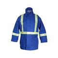 MCR Safety Flame Resistant Extreme Climate Insulated Parka with Silver FR Reflective Stripes Trimmed with Lime Royal Blue 4X PK5BX4T