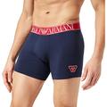 Emporio Armani Men's Emoji X-Mas Cotton Boxer Shorts, Navy, L