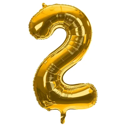 Folienballon 2, gold, 86 cm Image
