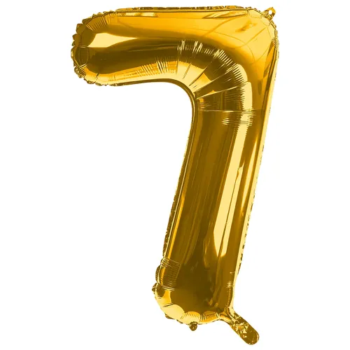 Ballon hélium chiffre ""7"", doré, 86 cm