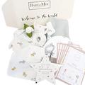 Welcome to The World 7 Piece New Baby Gift Box New Baby Essential Clothes, Socks, Toy, Plaque, Baby Moment Cards Baby Shower Present Mum to Be Gift Elephant (Unisex)