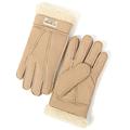 YISEVEN Men's Winter Shearling Sheepskin Leather Gloves Warm Fur Cuff Thick Wool Lined and Rugged Heated for Winter Cold Weather Dress Driving Work Xmas Gifts, Sepia Taupe L