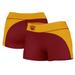 Women's Maroon/Gold Iowa State Cyclones Plus Size Curve Side Shorts