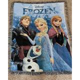 Disney Bedding | Disney Frozen Movie Throw Blanket Anna Elsa Olaf Kristoff 44" X 60" | Color: Gray | Size: 44" X 60"
