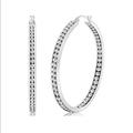 Free People Jewelry | Crystal Large Hoop Earrings Silver | Color: Silver | Size: Os