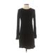Lou & Grey Casual Dress - Sweater Dress: Black Solid Dresses - Women's Size X-Small