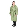 HOMESCAPES Green Adults Dressing Gown with Shawl Collar Fern Green 100% Egyptian Cotton Terry Towelling Unisex Bathrobe, Small / Medium