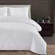 WedDecor Bed Set Duvet Cover Set, Satin Stripe White Duvet Cover with Zipper Closure and 2pcs Pillow Case, Hotel Quality 300 TC Egyptian Cotton Bedding Set - King (220cmx230cm)