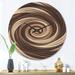 East Urban Home Chocolate & Milk Candy Spiral Design Wall Clock Solid Wood in White | 36 H x 36 W x 1 D in | Wayfair