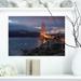 East Urban Home Golden Gate w/ Night Illumination - Unframed Photograph on Metal Metal | 12 H x 20 W x 2 D in | Wayfair