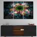 East Urban Home Fractal Flower Dark Colorful Digital Art - Multipanel Floral Metal Wall Art Metal | 28 H x 36 W x 1 D in | Wayfair