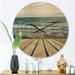 East Urban Home Wooden Pier in Waving Sea Wall Clock Solid Wood in Brown | 16 H x 16 W x 1 D in | Wayfair AE75CEB7B4964E96B586BF554E587860