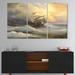 East Urban Home Vessel In Stormy Sea - Multipanel Seascape Metal Wall Art Metal | 28 H x 36 W x 1 D in | Wayfair E43DC3A5D2AC447CB1B7C07EF4892A42