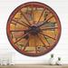 East Urban Home Old Wooden Country Wheel Wall Clock Solid Wood in White | 36 H x 36 W x 1 D in | Wayfair 0100A0DCA8B94FEEAE28BAB73BFBCD6B