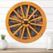 East Urban Home Wagon Wheel Country Wall Clock Solid Wood in Black/Brown/Yellow | 23 H x 23 W x 1 D in | Wayfair 8616A719ACB848BC849AD6712F48E165