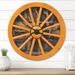 East Urban Home Wagon Wheel Country Wall Clock Solid Wood in Black/Brown/Yellow | 16 H x 16 W x 1 D in | Wayfair 562DEAB3E0F048929A460F76F7A087E4