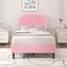 Rosdorf Park Upholstered Platform Bed Upholstered, Polyester in Pink | 43.7 H x 43.5 W x 80.71 D in | Wayfair 7A3D8E4735CB439F80FF94D88588CD90