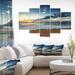 East Urban Home Sunrise & Glowing Waves In Ocean - Multipanel Seascape Metal Wall Art Metal in Blue | 1 D in | Wayfair