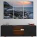 East Urban Home Dark Rocky Seashore Sunrise - Multipanel Extra Large Seashore Metal Wall Art Metal | 1 D in | Wayfair