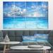 East Urban Home Bright Blue Waters & Sky Panorama - Multipanel Modern Seascape Extra Large Wall Art in Brown | 28 H x 48 W x 1 D in | Wayfair