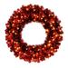 The Holiday Aisle® 36" Lighted Polyvinyl Chloride (PVC) Wreath Traditional Faux in Green/Red | 5 H x 36 W x 36 D in | Wayfair