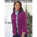 Appleseeds Women's Stretch Wide-Wale Corduroy Shirt Jacket - Purple - S - Misses