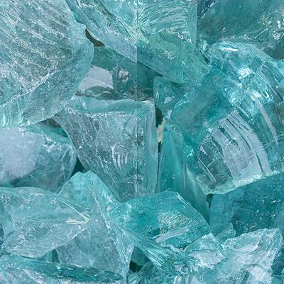 Glas Steinschlag Glas Turquoise, 1000 kg (Bigbag)