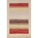 Striped Gabbeh Kashkoli Area Rug Hand-knotted Oriental Wool Carpet - 4'0" x 6'1"