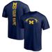 Men's Fanatics Branded Navy Michigan Wolverines Playmaker Football Personalized Name & Number T-Shirt