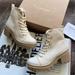 Anthropologie Shoes | Anthropologie X Justine Canvas Lace-Up Boots | Color: Cream | Size: Various