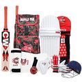 CW County Cricket Kit Camouflauge Backpack Full Kit for Boys - Girls Cricket Kit with Bat Complete Cricket Equipment Leather Ball Kashmir Willow All Age Players RH/LH (3 For 5-7 Yr, Right)