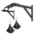 MAXSTRENGTH Monkey wall Mounted workout fitness training bracket with Ab Straps Hanging Slings for Pull up Bar Leg raiser Exercise Abs Toner Home Gym Fitness (Ab Sling + Monkey Bar)