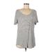 Sonoma Goods for Life Short Sleeve T-Shirt: Gray Tops - Women's Size Medium