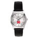 Women's Silver Nebraska Huskers Leather Watch