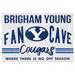 White BYU Cougars 24'' x 34'' Fan Cave Wood Sign