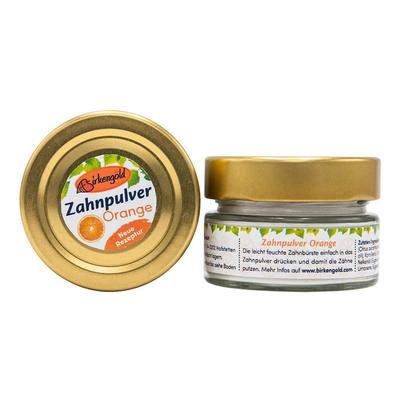 Birkengold - Zahnpulver - Orange Glas 30g Zahnpasta