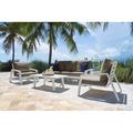 Panama Jack Outdoor Mykonos 5 - Person Outdoor Seating Group w/ Cushions in White | 26 H x 84 W x 34.5 D in | Wayfair PJO-2401-WHT-4PS/SU-728