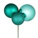 The Holiday Aisle® 18" Ball Ornament Christmas Pick, 2 per Bag Plastic in Green/Blue | 9 H x 9 W x 0.75 D in | Wayfair