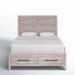 Birch Lane™ Cisco Low Profile Storage Sleigh Bed Wood in White | 58 H x 64 W x 90 D in | Wayfair 489758900F9F460688DF8D3053192ADE