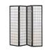 4 Panel Foldable Wooden Frame Room Divider with Grid Design - Black - 70.25 H x 69.5 W x 0.75 L