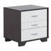 Classic 3 Drawers Wood Nightstand, White & Black