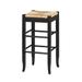 Rush Woven Wooden Frame Barstool with Saber Legs - 14.5 H x 29 W x 14.5 L Inches