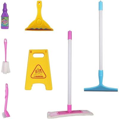 Kids Cleaning Set 7 pcs Brush Broom Dust Pan Pretend Play 3 Year Old - 1X1X1