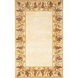 KAS Emerald Ivory Grapes Border Hand-tufted Wool Rug