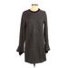 Very J Casual Dress - Shift: Gray Print Dresses - Women's Size Small