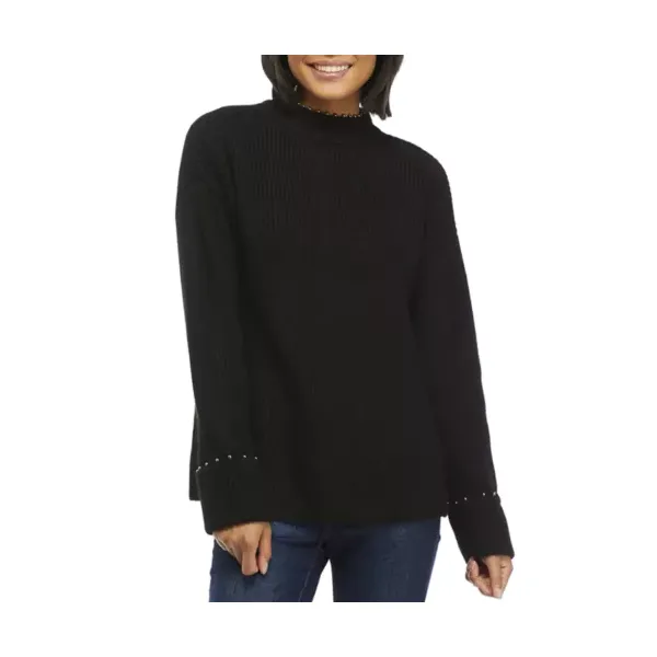 crown---ivy™-womens-long-sleeve-mock-neck-pearl-trim-sweater,-black,-xxl/
